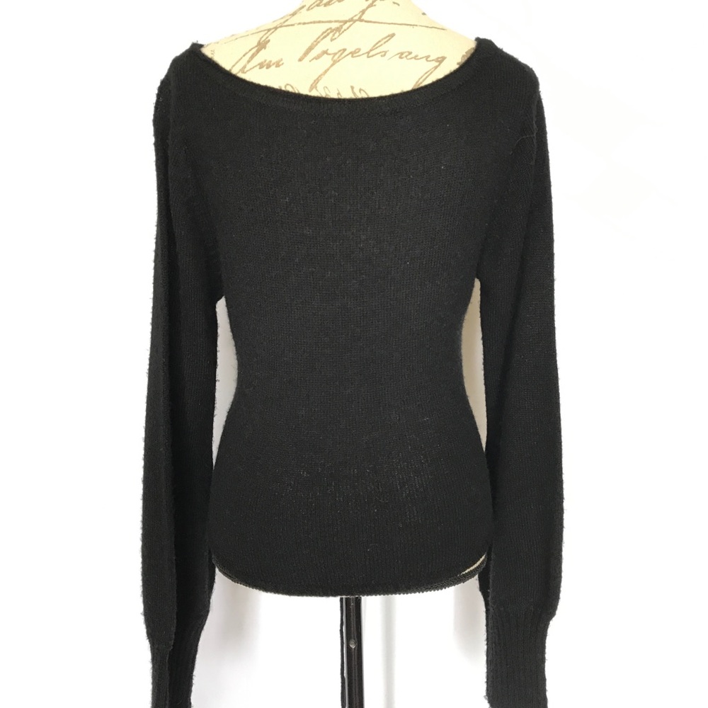 ART- black sweater with front or back waist ties - Picture 12 of 12